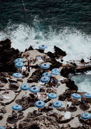 Blue Spirals — framed mockup
