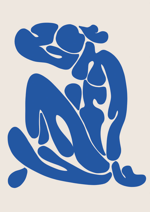 Blue Nude in Leaf Style