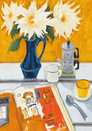 Dahlias & Coffee with Basquiat Mini - A4 / Print Only