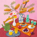 Golden Banksias & Morning Tea Mini - 12x12 inches / Print Only