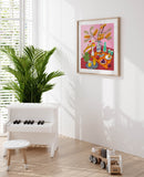 Golden Banksias & Morning Tea Mini - 12x12 inches / Print Only