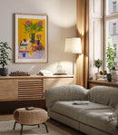 Proteas & Black Tea on Sunflower Gold Mini - A4 / Print Only