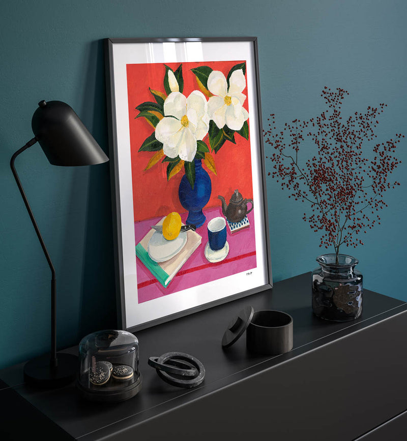 Southern Magnolias & Black Tea Mini - A4 / Print Only