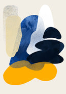 Tan Blue and Yellow Abstract