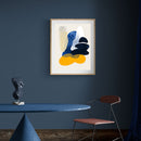 Tan Blue and Yellow Abstract