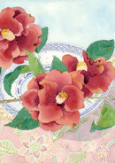 Camellias and Blue and White Bowl