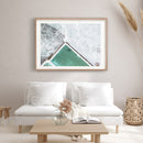 Alone Swimmer at Icebergs